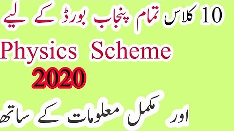Physics Paper Scheme of 10th Class 2021 | Matric Physics Paper Scheme  2021 | Paper Scheme 2021