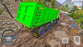Extreme Hills Off Road🔥Vs Sand Transport on Bharat benz 🚚 Dumper Truck Bus simulator indonesia 2026 screenshot 4