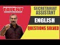 A Must Watch Analysis of English Questions | Secretariat Assistant Exam 2018