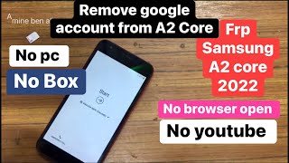 Samsung A2 Core Frp Bypass WithOut PC | A260 Google Account Remove  2022 | #SamsungA2CoreFrpBypass