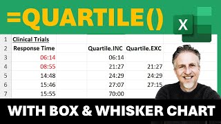 Excel Quartile Formula | .INC vs .EXC | & How to Make a Box and Whisker Chart
