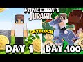 I Spent 100 Days in Minecraft JURASSIC SKYBLOCK... Here's What Happened