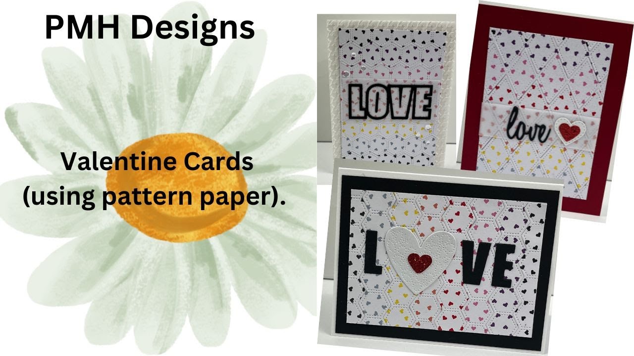 Valentine Cards -  using patterned paper.