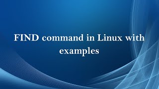 FIND command in Linux with examples ( Tamil )