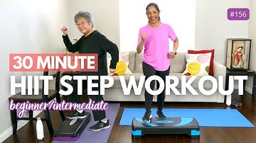 30 Minute Step Workout for Beginners and Seniors | Pyramid HIIT