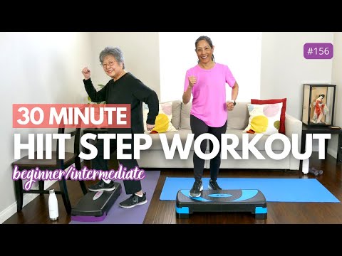 30 Minute Step Workout for Beginners and Seniors | Pyramid HIIT