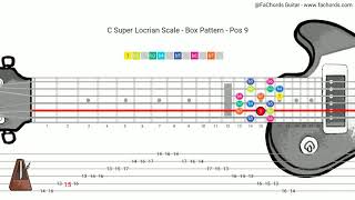 How to play the C Super Locrian scale on guitar | Play along video tabs