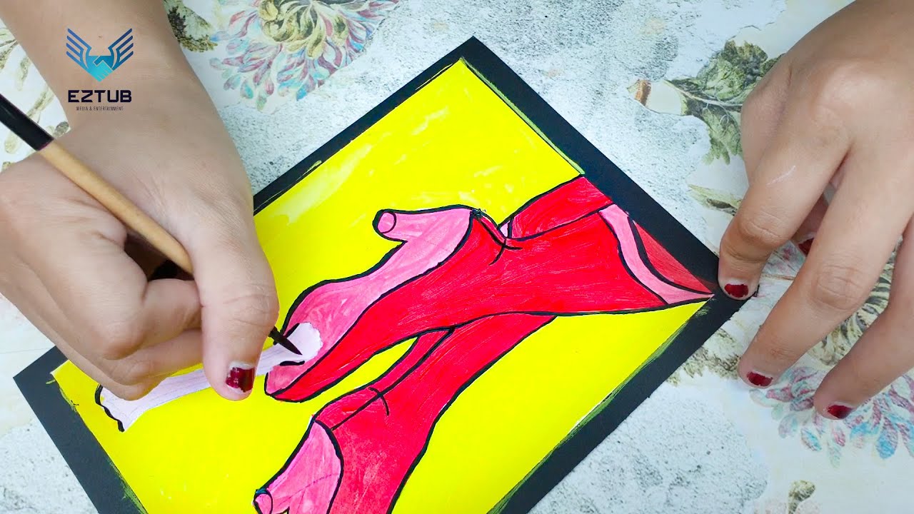 Acrylic painting tutorial | How to blend color to paint girl's feet ...