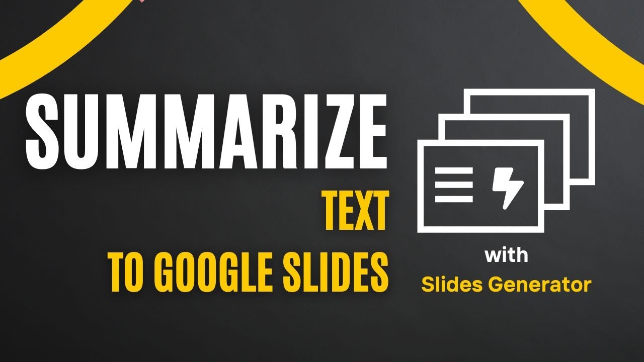 How to summarize text to Google Slides | Slides Generator - YouTube