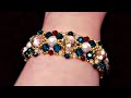 Beaded Bracelet with Crystal Bicone Beads Tutorial for Beginners