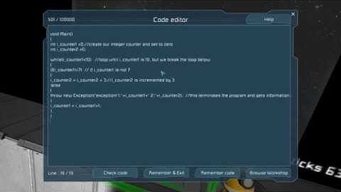 Space Engineers: counters, and exceptions