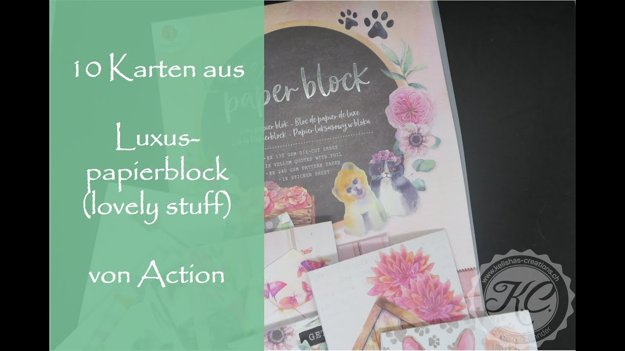 10 Karten aus Luxuspapierblock (Lovely Stuff) von Action