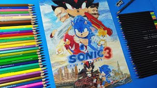 Dibujando El Segundo Poster De Sonic 3 La Película Drawing The Second Poster For Sonic 3 The Movie