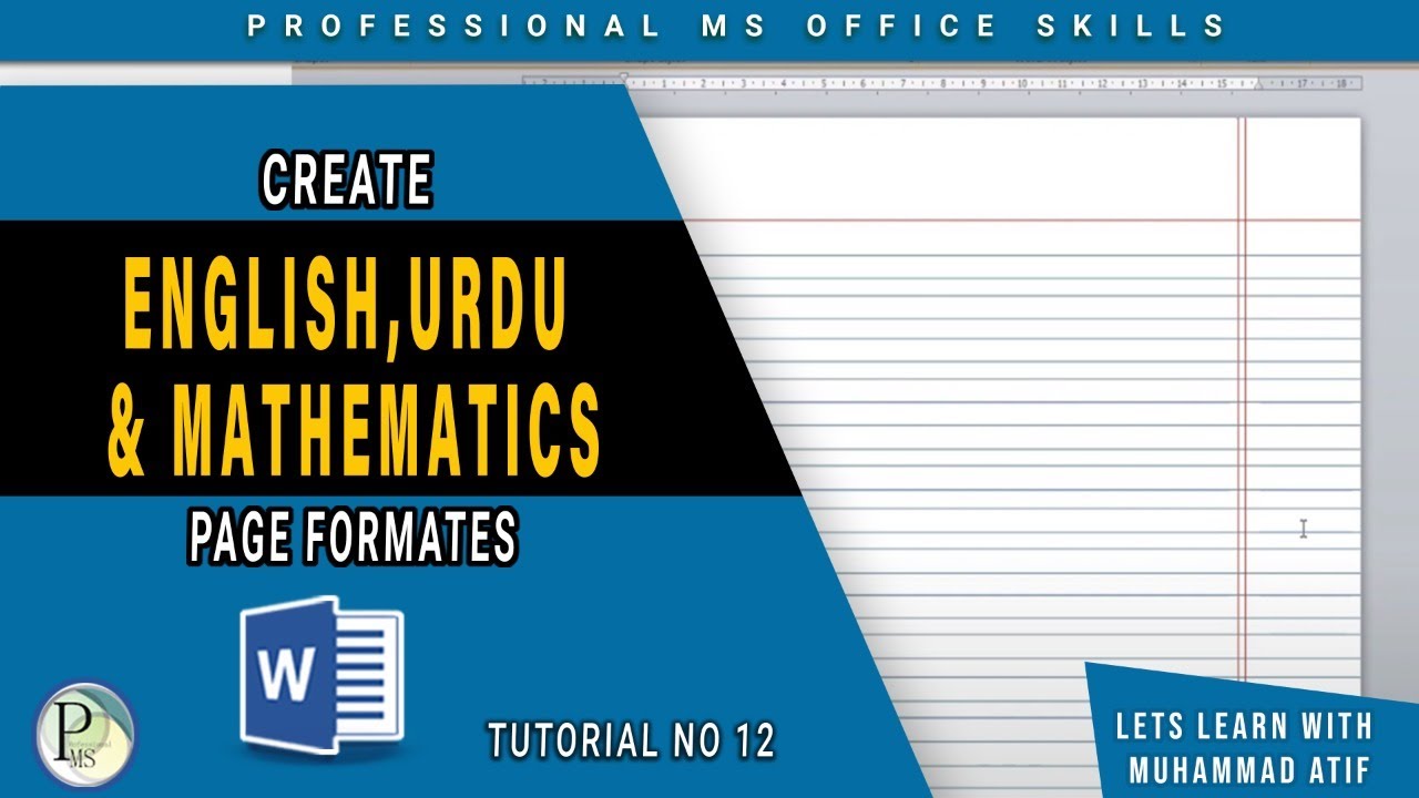 How to design & create Urdu , English & Mathematics page format on Ms ...