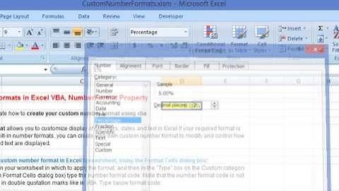 Creating Custom Number Formats in Excel VBA & using the Number Format Property