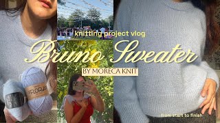 Knitting the Bruno Sweater by Moreca Knit | Knitting Project Vlog (from start to finish)