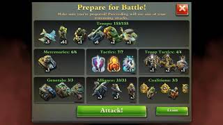 King T 5* War Attack vs #1, AA lvl 224, Tactical 31 vs Вежливые люди) -Full SH and Bazooka