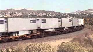 WB BNSF TOFC Train Rolls Thru Frost CA