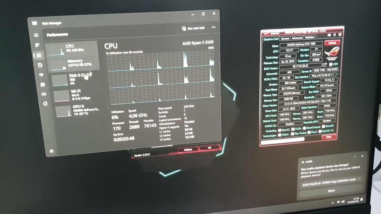 Test Ryzen 5 5500 Asus Prime A520M K - YouTube
