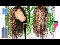 The EASIEST and most PERFECT honey brown HIGHLIGHT TUTORIAL on curly Wig | Beautyforeverhair