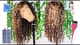 The EASIEST and most PERFECT honey brown HIGHLIGHT TUTORIAL on curly Wig | Beautyforeverhair screenshot 4