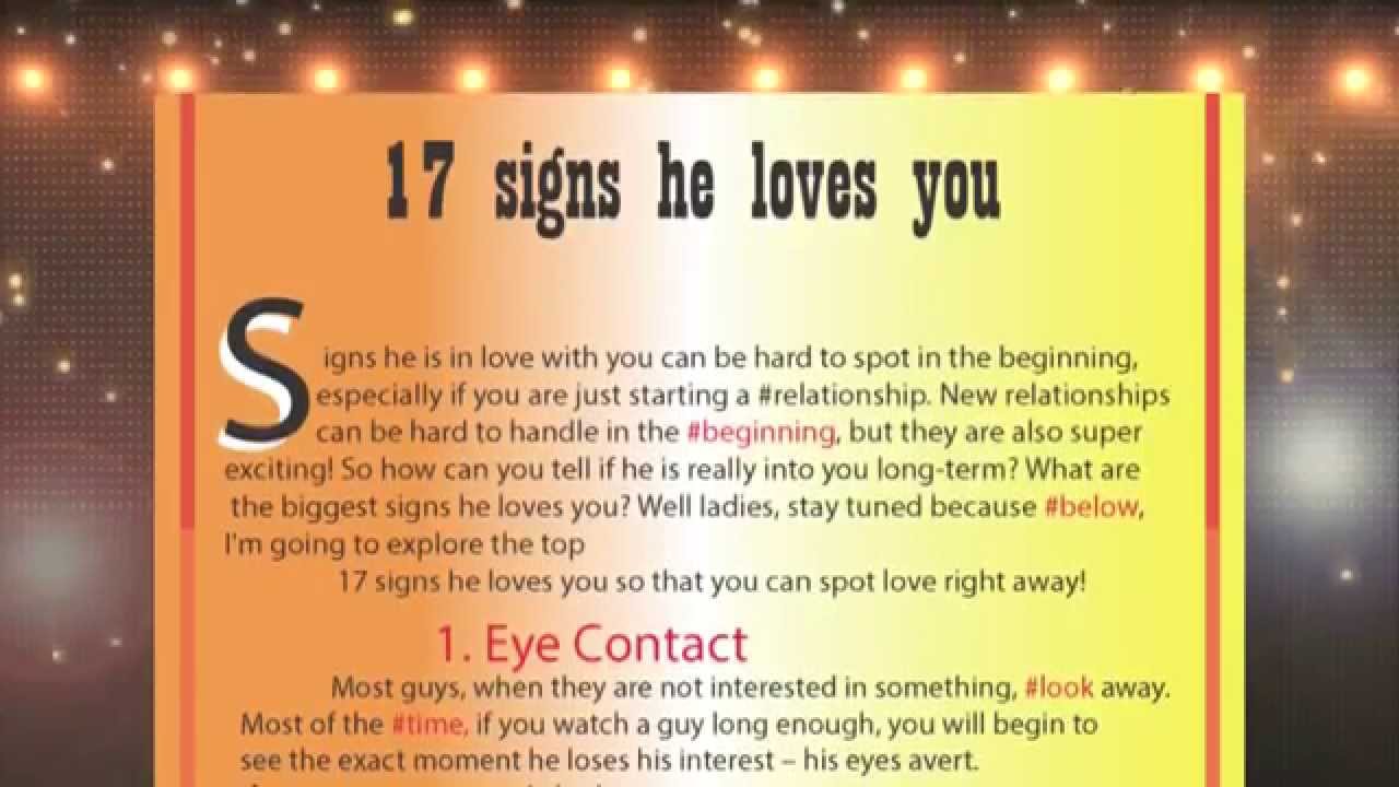 17 Signs He Loves You Youtube