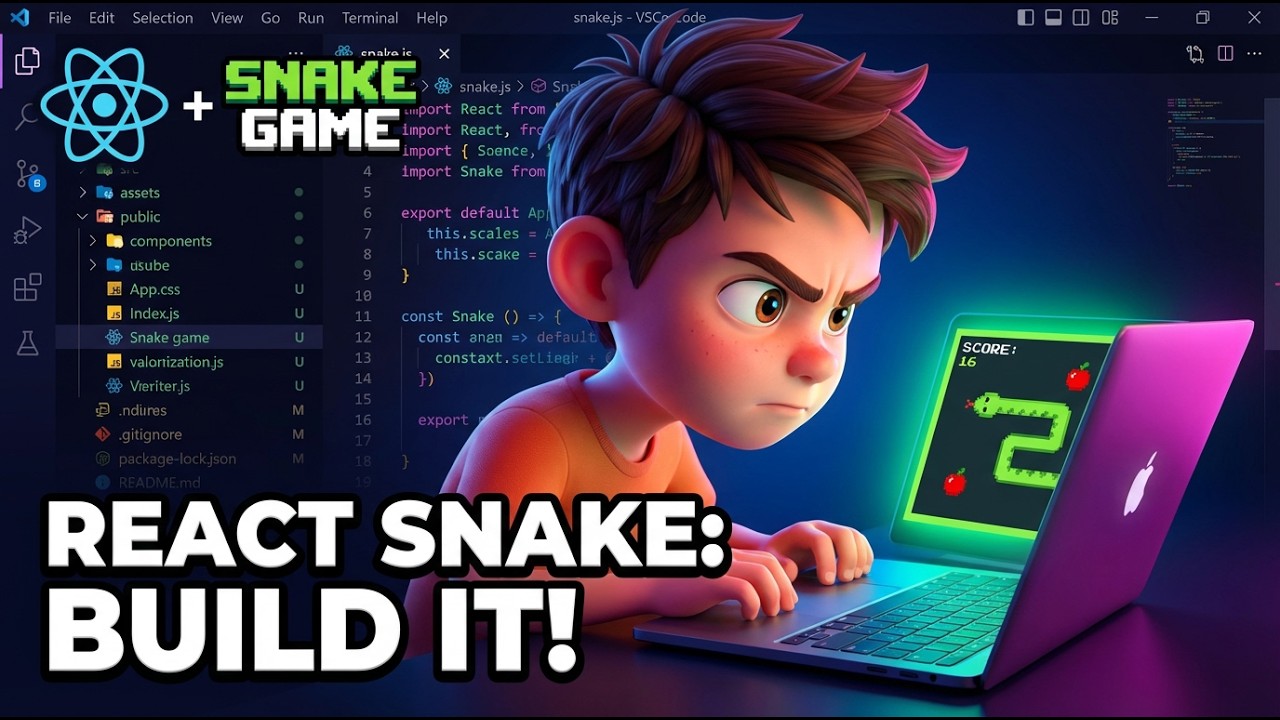 Build a React.js Classic Snake Game Clone With Apples & Scores in ...