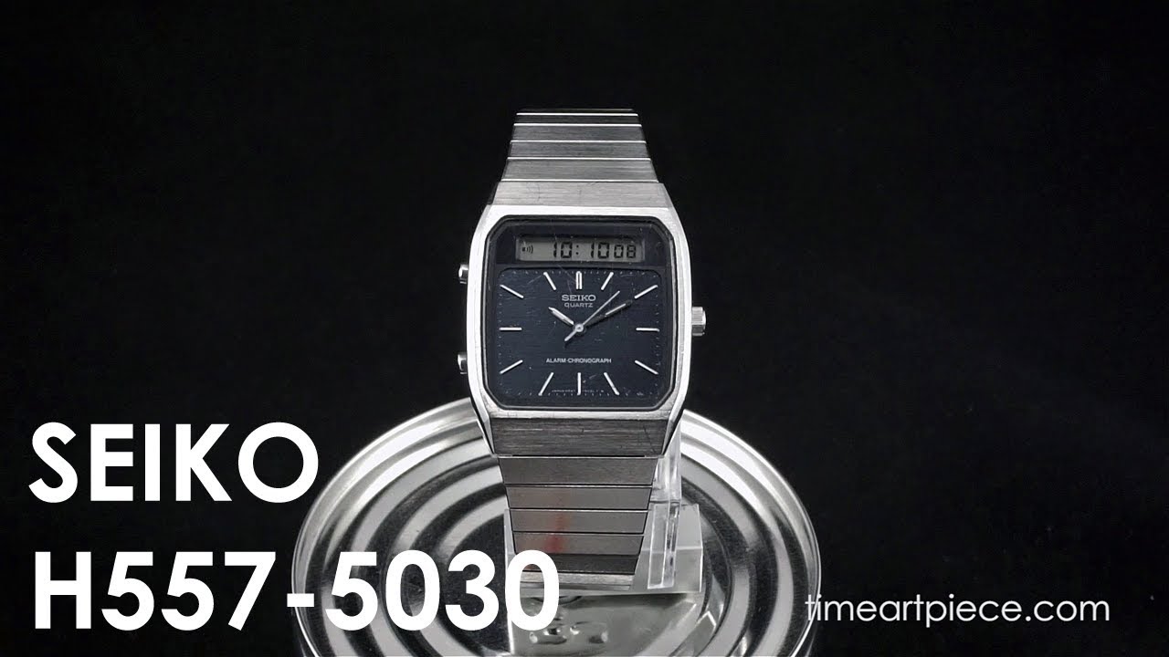 En skønne dag Halvtreds Nedgang Seiko H557-5030 Vintage Analog/Digital Chronograph Alarm Quartz Watch Black  - YouTube