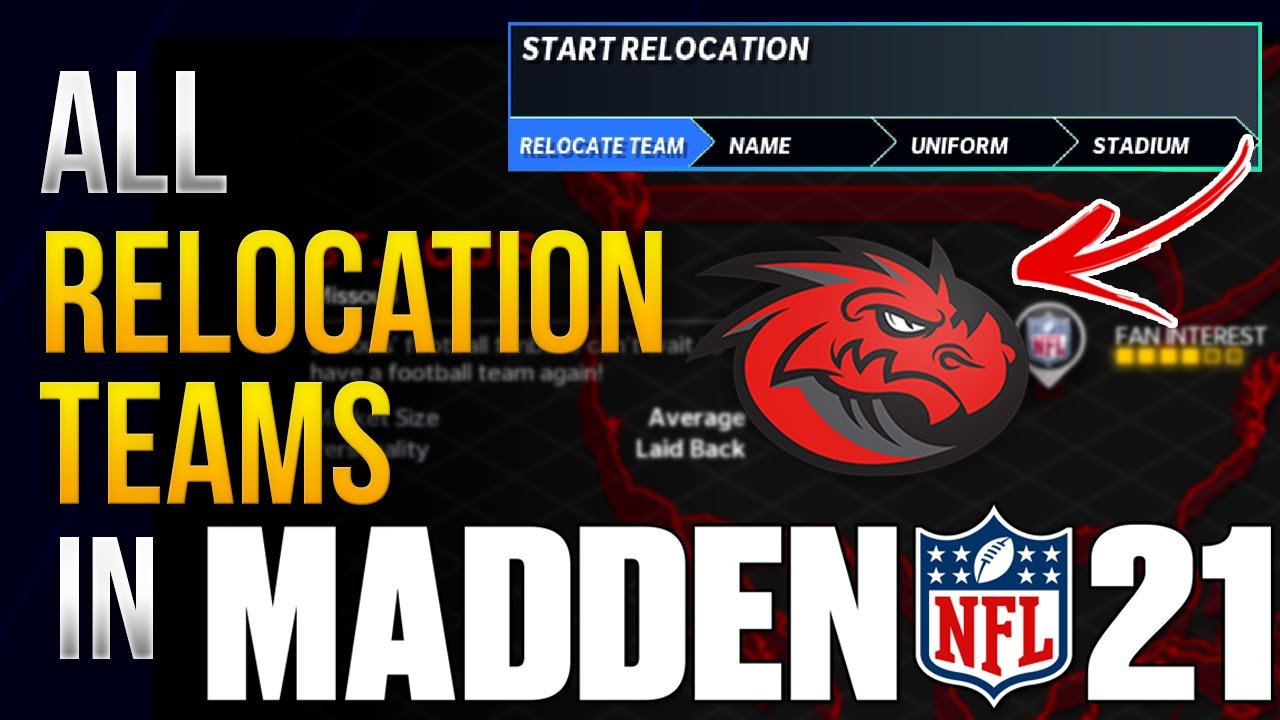 EVERY Relocation Team In Madden 21 Franchise Mode