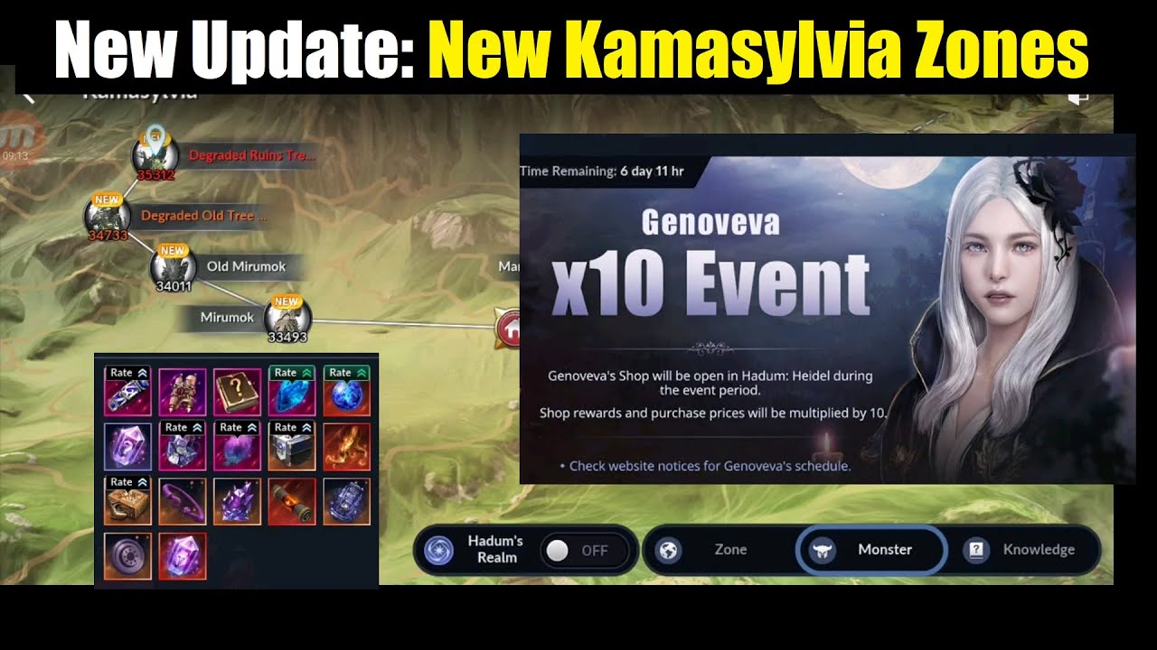 Black Desert Mobile New Update: New Kamasylvia Zones, Genoveva 10X Event & More