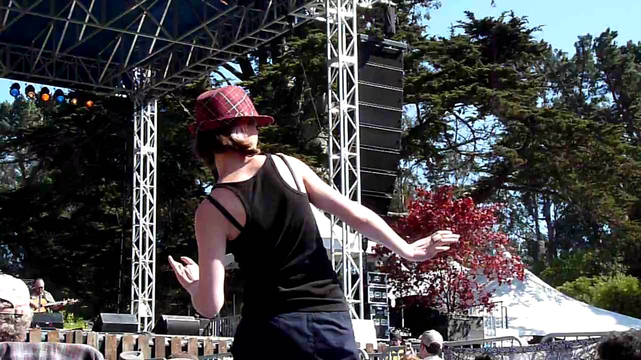 Fan dances to Doc Watson's "Summertime" Hardly Strictly Bluegrass 2009