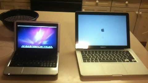 Dell mini 9 Hackintosh snow leopard $300 vs. Mac Book Pro $1200  boot-up