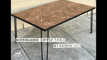 Herringbone Coffee Table w/ Hairpin Legs