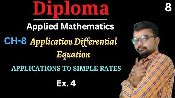 Applications to rates chapter 8 | Application of differential equation | Diploma first year maths 1