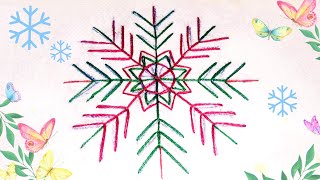 153 - Fancy & Unique Snowflake Embroidery Design (3) || Hand Embroidery Tutorial
