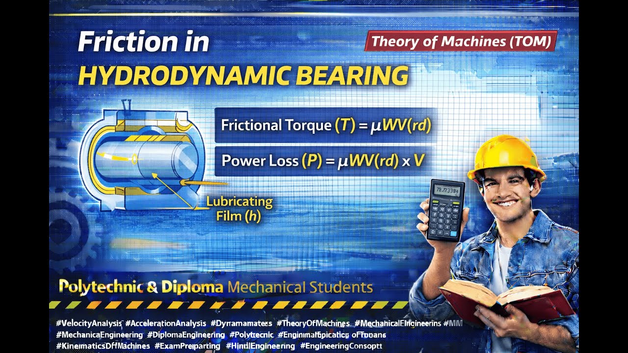 Friction in Hydrodynamic Bearing | Theory of Machines (TOM) | Complete Explanation
