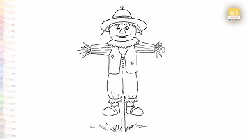 Scarecrow drawings easy | Outline sketches | How to draw Scarecrow step by step | #artjanag