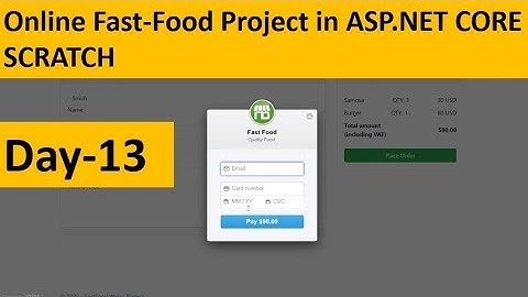 Online Fast-food Delivery Project in ASP.NET CORE | Day-13