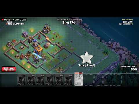 Clash of Clan Night Witch and Battle Machine destroy 100%