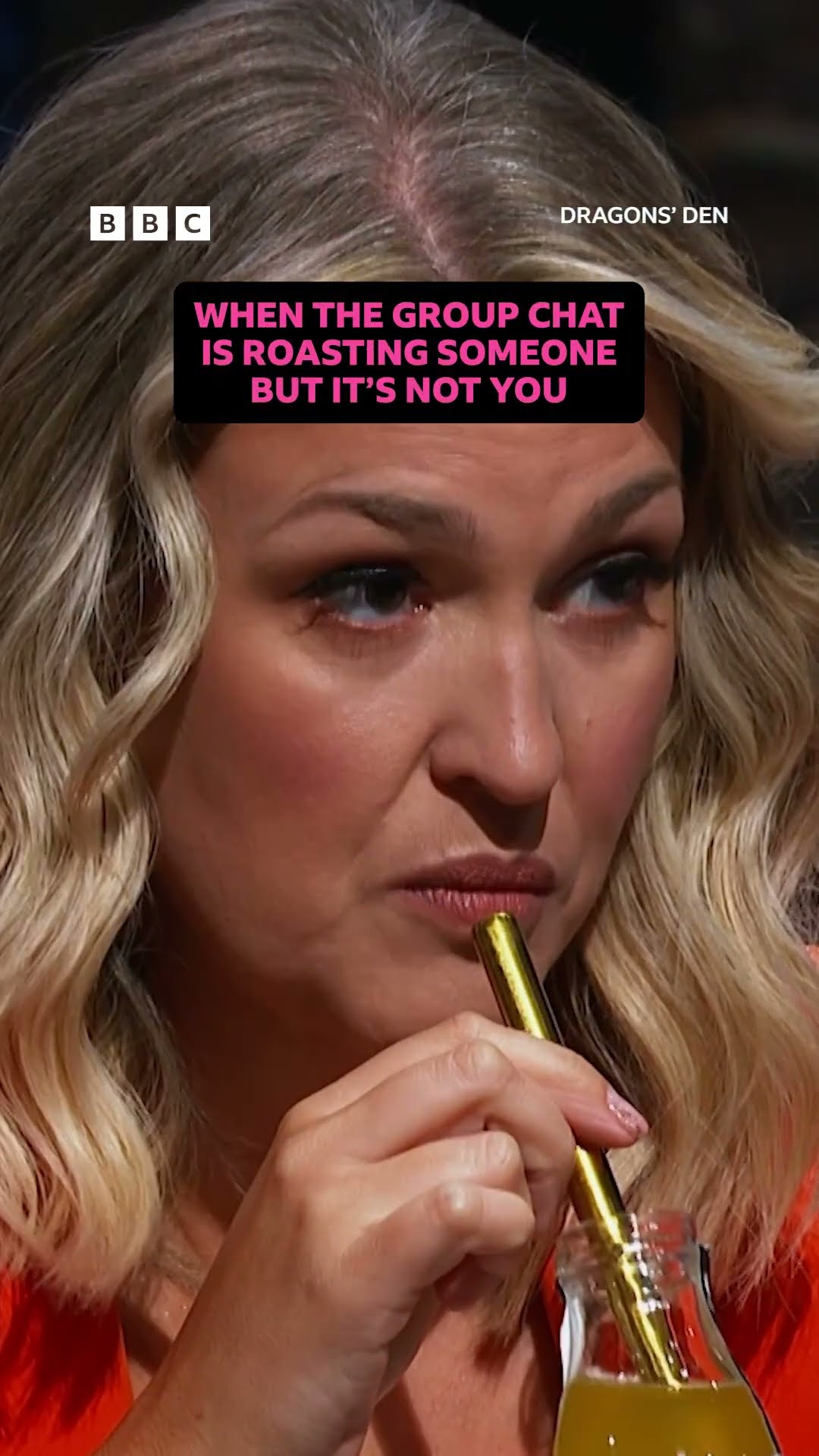 Sara Davies sips tea  - BBC