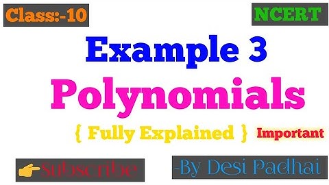 Chapter 2 Polynomials | Class 10 NCERT CBSE | Example 3