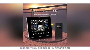 FJ3362G Weather Station Alarm Clock Thermometer Hygrometer Touch Screen Wireless Sensor Sunrise And