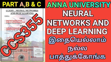 Neural Networks and Deep Learning Important Questions Anna University | CCS355 | NNDL #ccs355