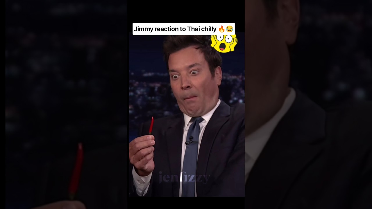 Jimmy's reaction to Thai chilly.🥵🔥#jimmyfallon #lisa #fyp #blinkedit