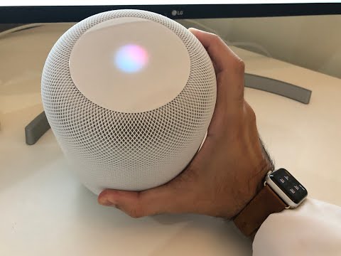 فيديو: مكبرات صوت Apple: Smart Portable Wireless HomePod ومكبرات صوت موسيقية أخرى. كيفية توصيلهم؟