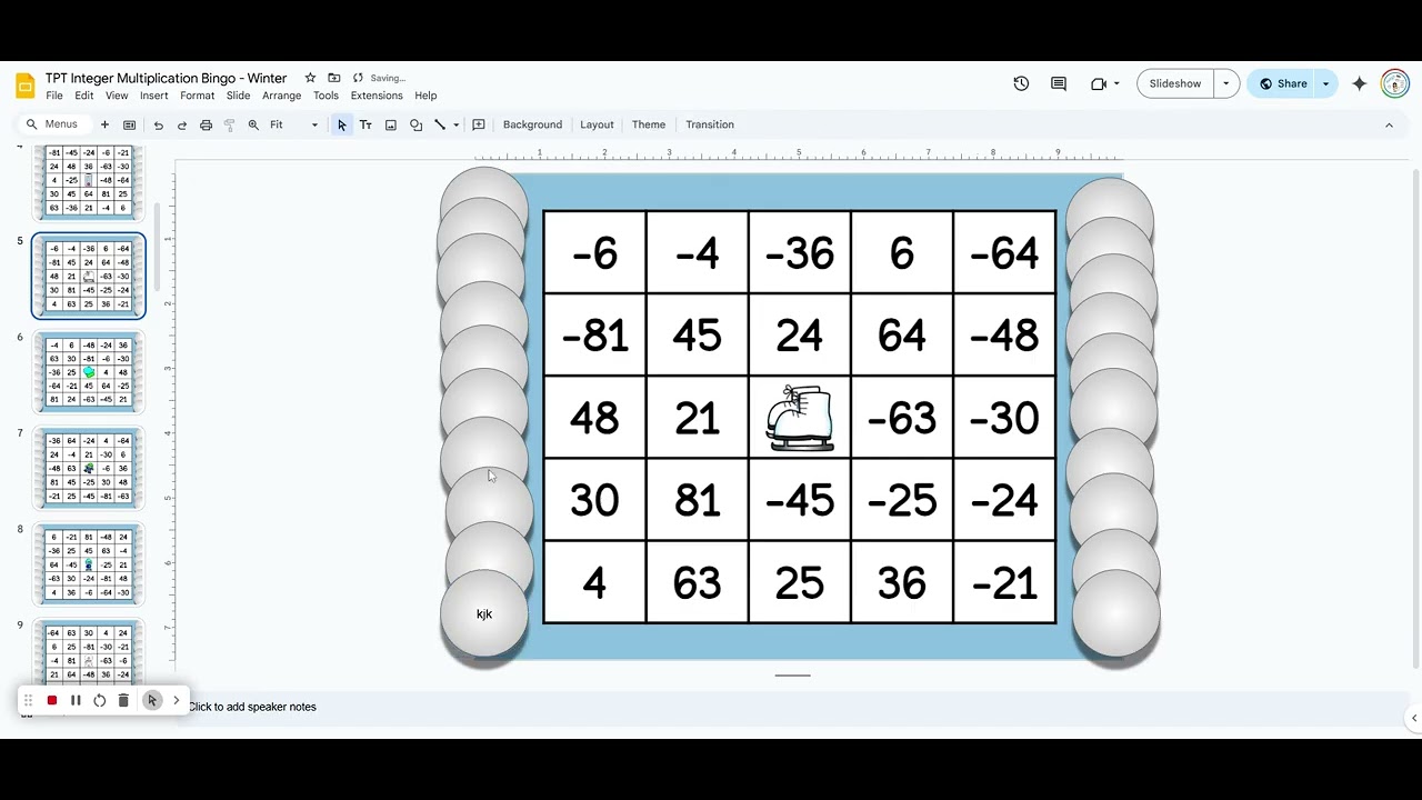 Integer Multiplication Bingo - Winter-Themed - YouTube