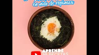 Rica receta de ¨Huevo en nido de espinaca¨