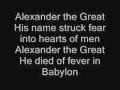 Iron maiden  alexander the great lyrics