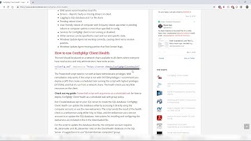 SCCM - Client Health Script