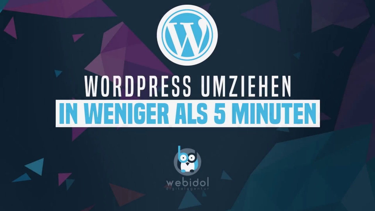 WordPress Website umziehen in weniger als 5 Minuten - YouTube